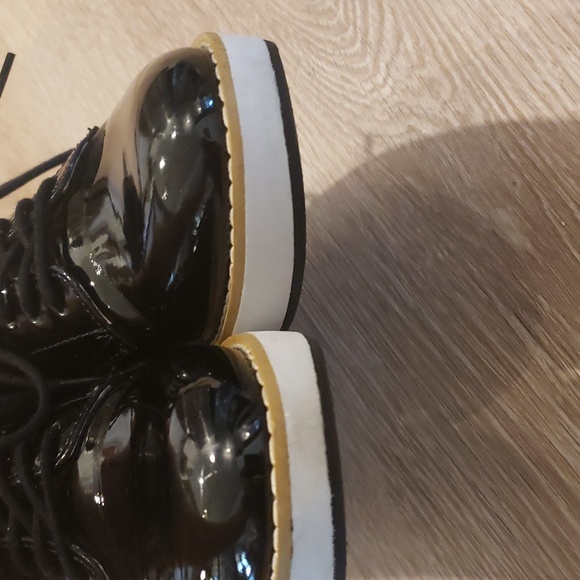 Steve Madden black leather Shoes with white sole Size 8 - Picture 7 of 11